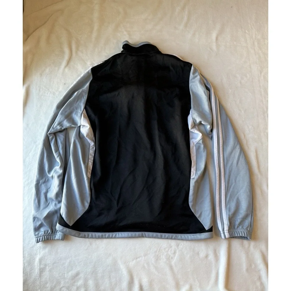Adidas Boys 13-14y Black Grey Climacool Track Jacket Size L Full Zip Performance